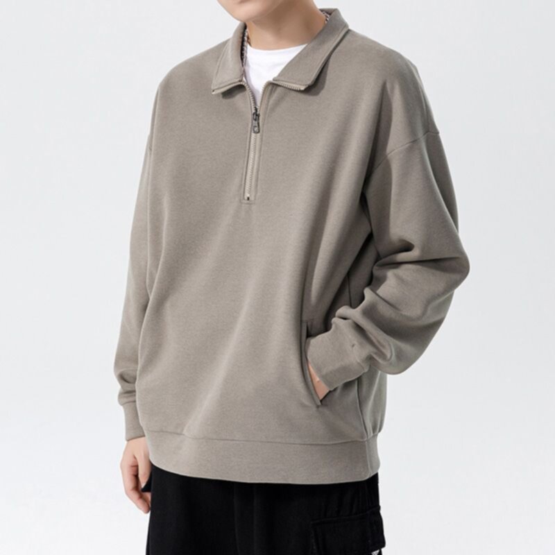 Loose high-neck pullover men's sports sweater